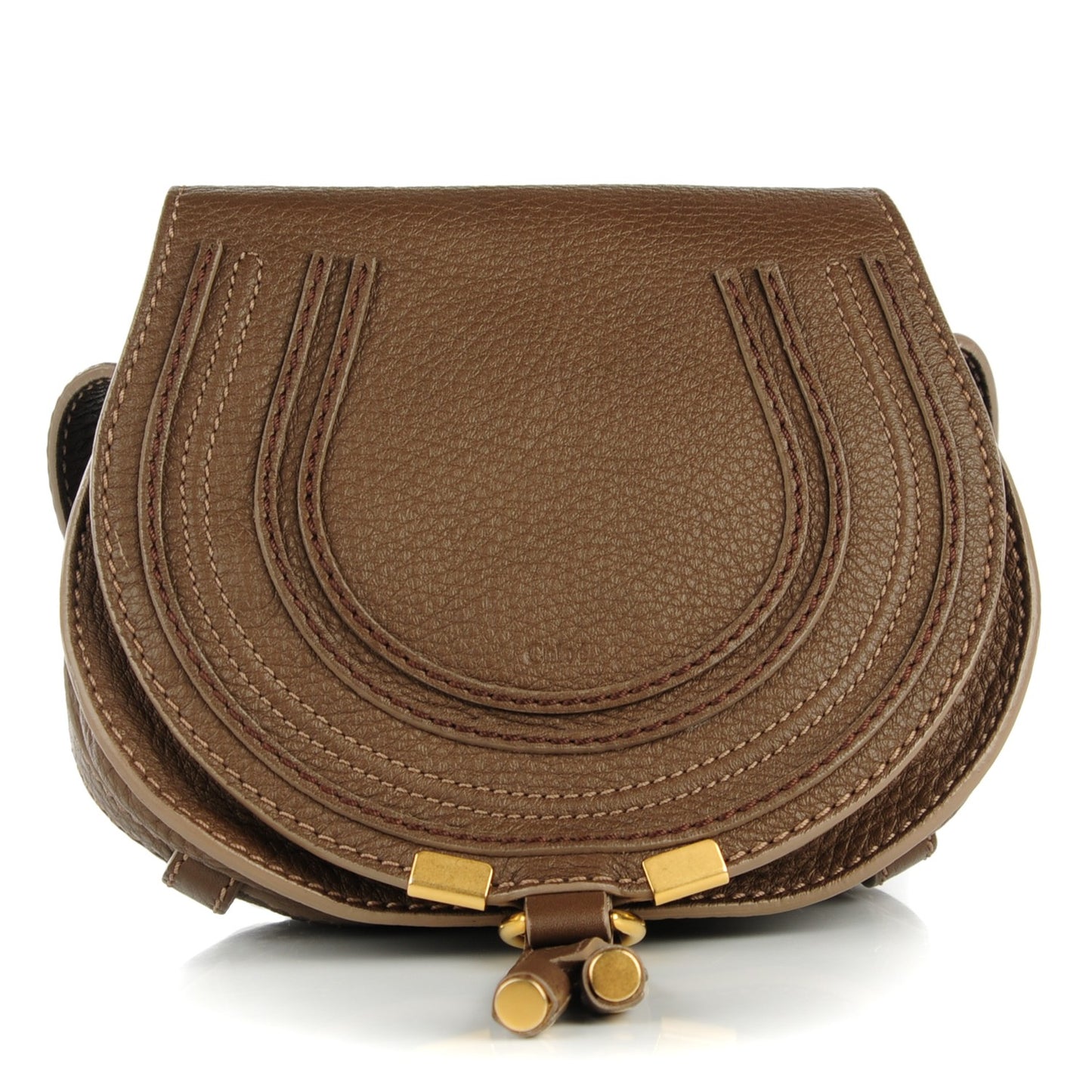 Calfskin Mini Marcie Round Crossbody Bag Seed