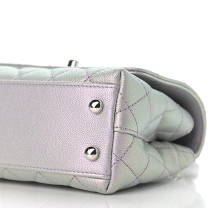 Chanel Iridescent Caviar Quilted Extra Mini Coco Handle Flap Purple 10 of 11