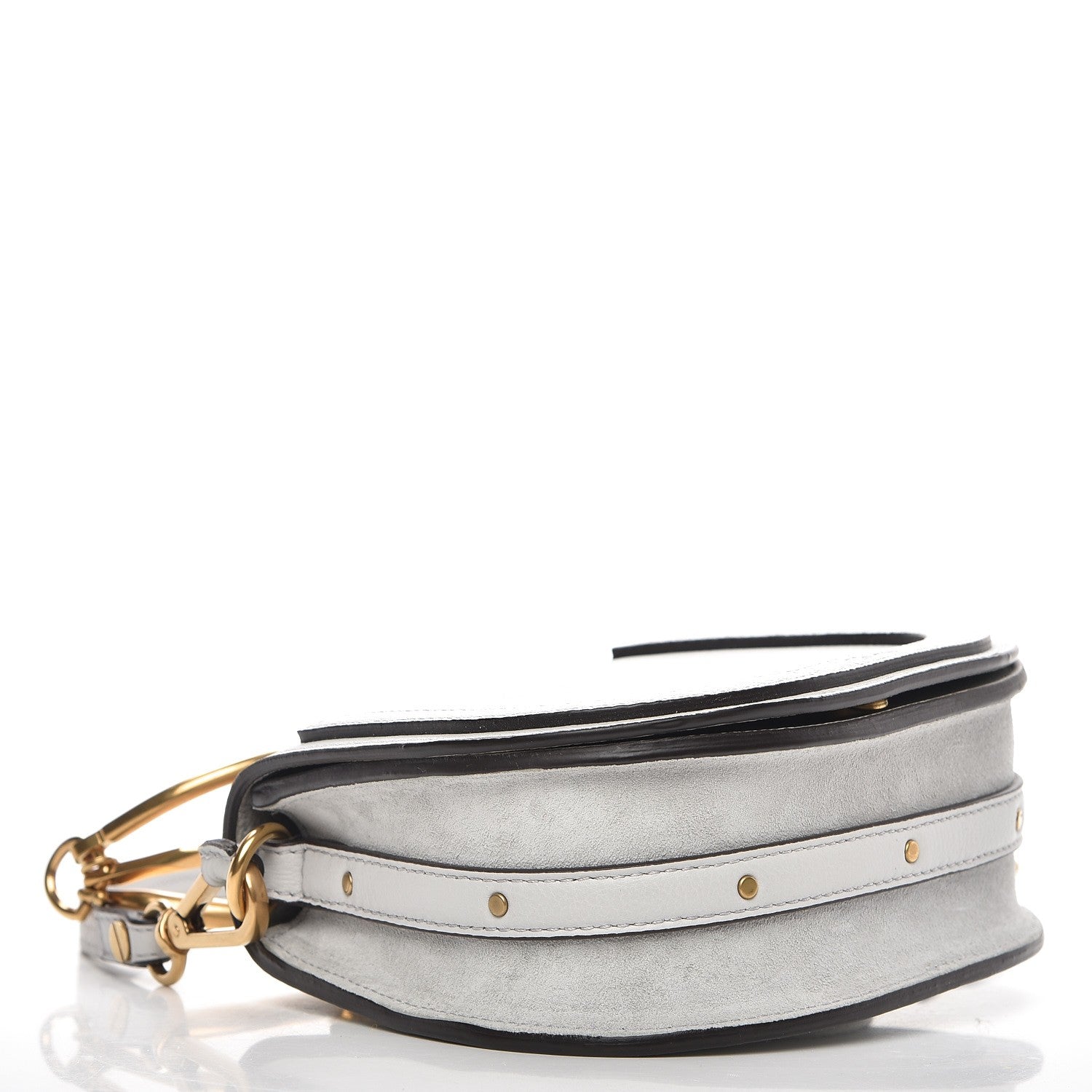 Chloe Calfskin Suede Small Nile Bracelet Bag Airy Grey 5 of 9