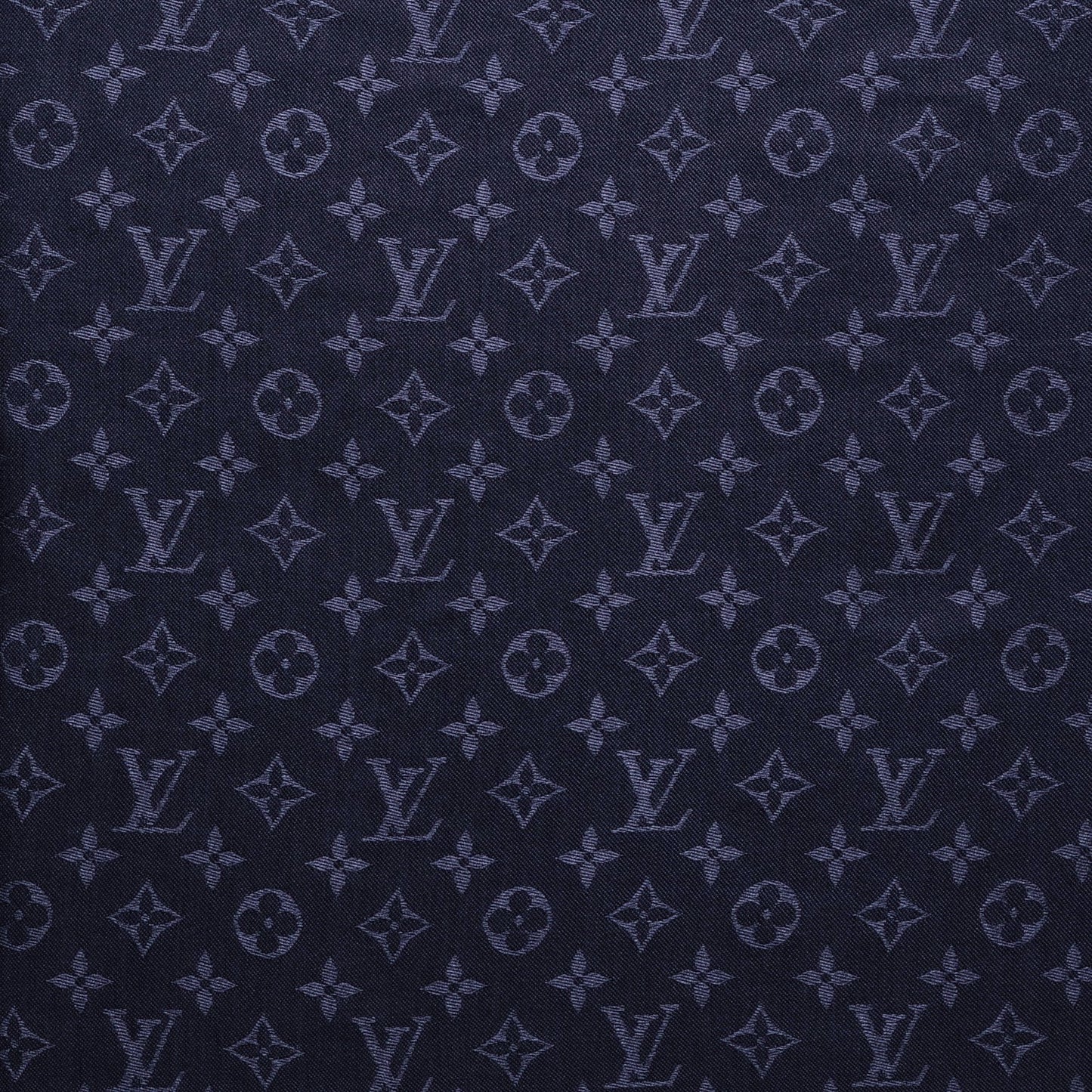 Silk Wool Monogram Shawl Night Blue