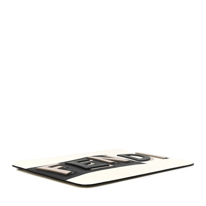 Fendi Vitello Shadow Logo Inlay Pouch White Black Multicolor 3 of 4