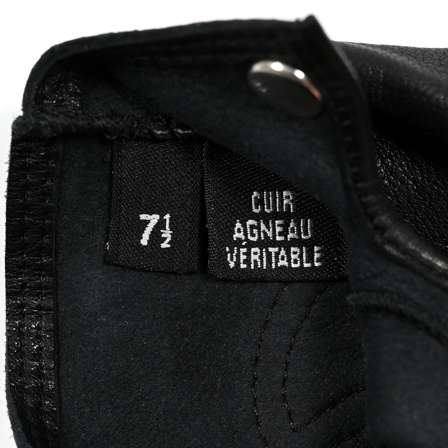 Chanel Lambskin Perforated Fingerless CC Gloves 7.5 Black 3 of 4