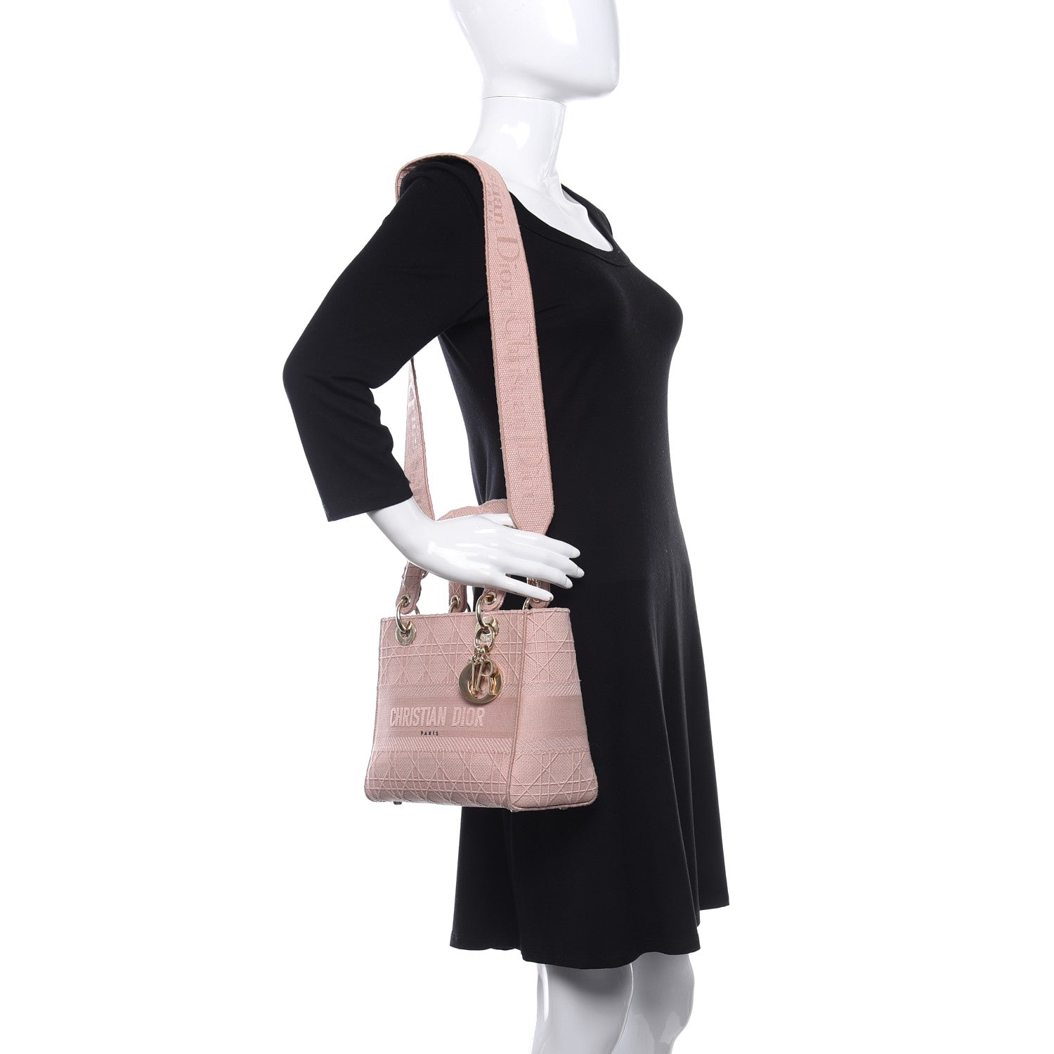 Christian Dior Canvas Embroidered Medium Lady D-Lite Bois De Rose 4 of 21
