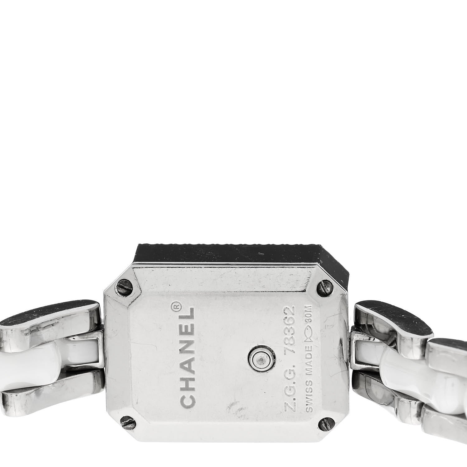 Chanel Stainless Steel Ceramic Diamond Bezel 16mm Premiere Triple Row Quartz Watch White 4 of 4