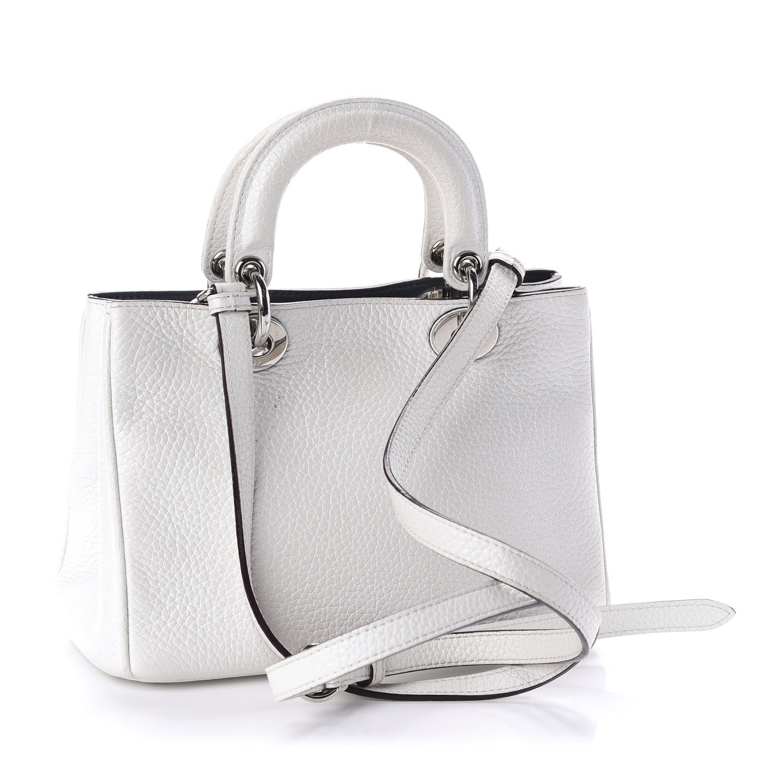 Christian Dior Bullcalf Mini Diorissimo Tote White 3 of 10