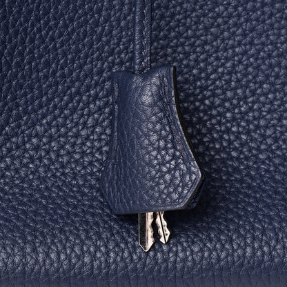 Hermes Taurillon Clemence Birkin 35 Bleu Saphir 36 of 38