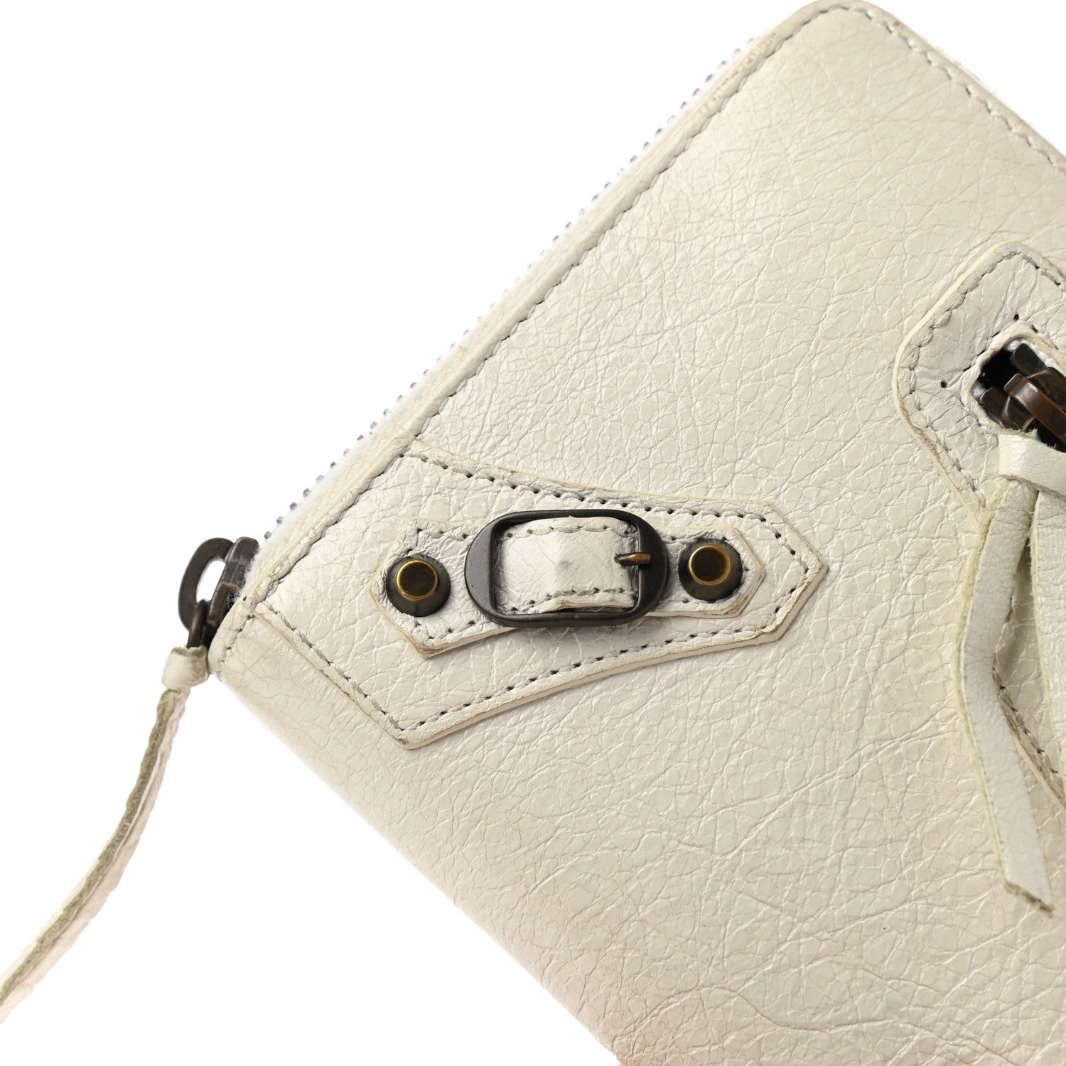 Balenciaga Agneau Classic Hardware Continental Zip Around Wallet White 10 of 11