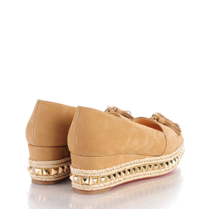 Christian Louboutin CHRISTIAN LOUBOUTIN Suede Carmel CA 70 Wedge Espadrilles 39 Noisette 4 of 9