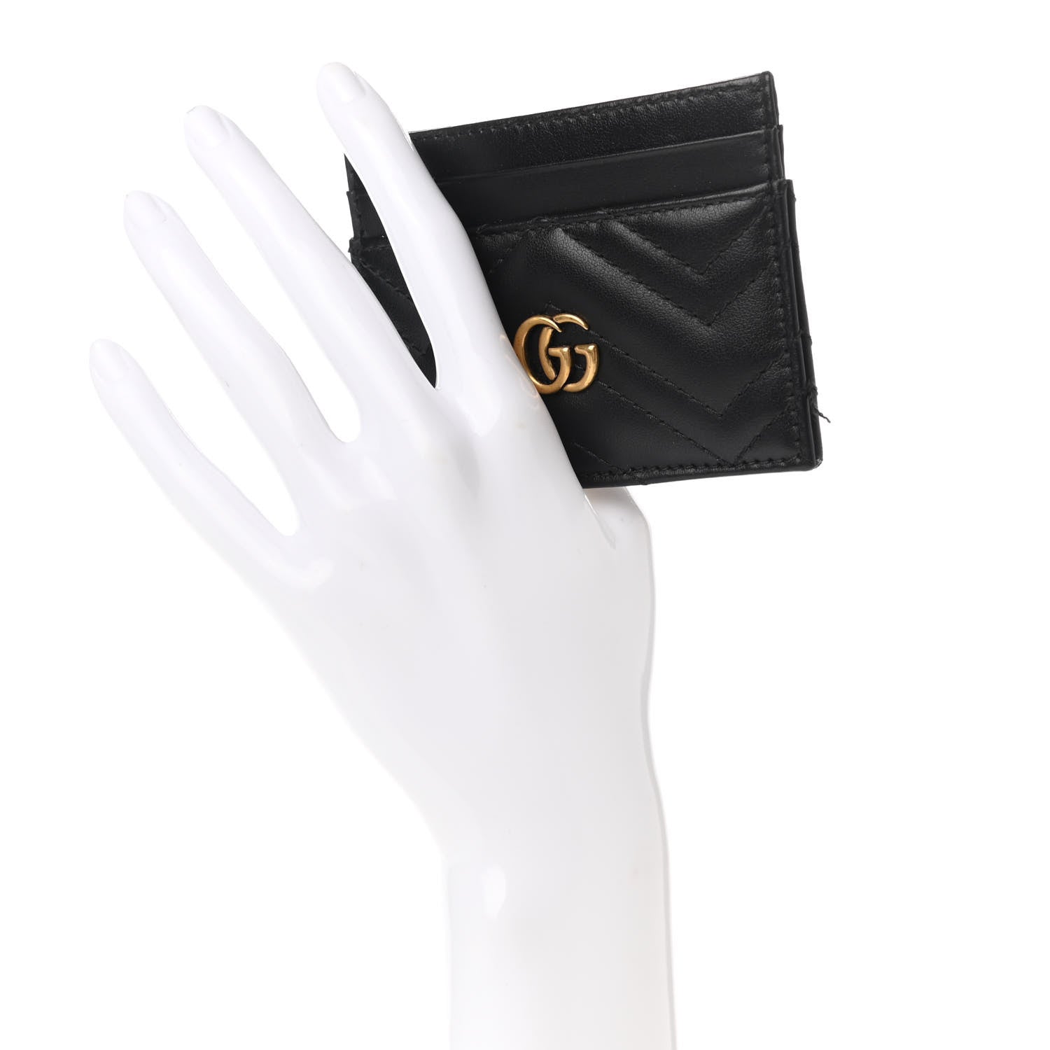 Gucci Calfskin Matelasse GG Marmont Card Holder Black 2 of 8