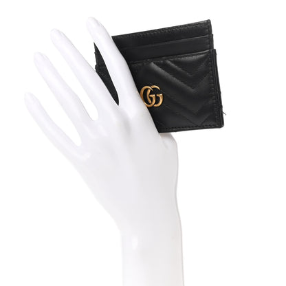 Gucci Calfskin Matelasse GG Marmont Card Holder Black 2 of 8