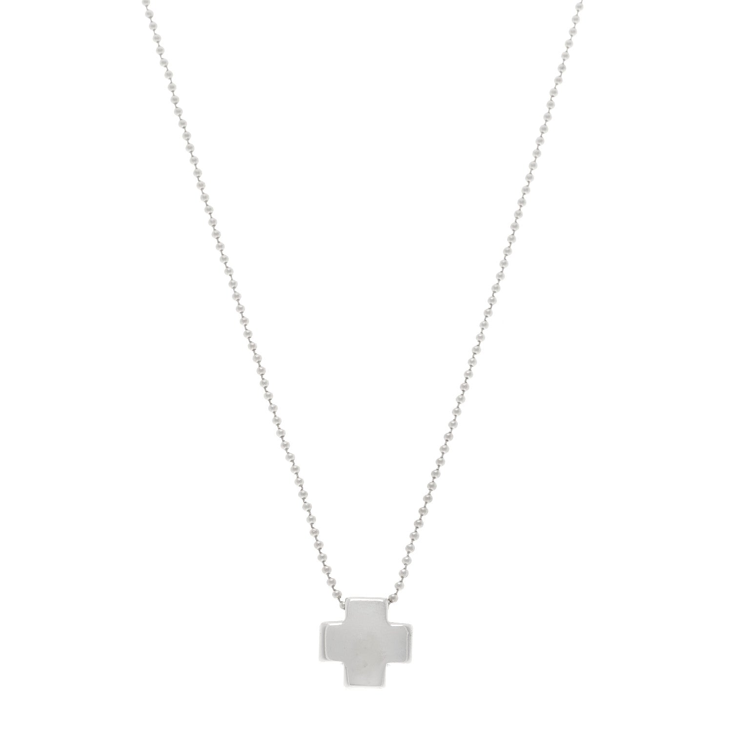 Tiffany Sterling Silver Square Cross Pendant Necklace 1 of 5