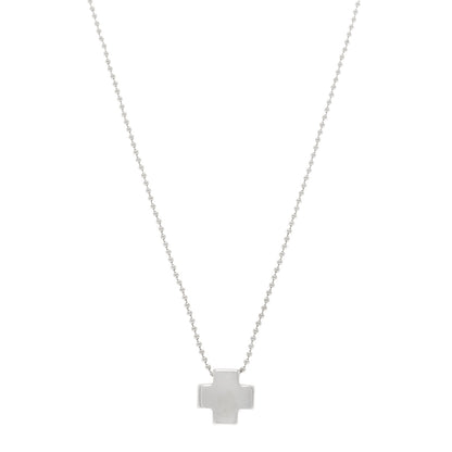 Tiffany Sterling Silver Square Cross Pendant Necklace 1 of 5