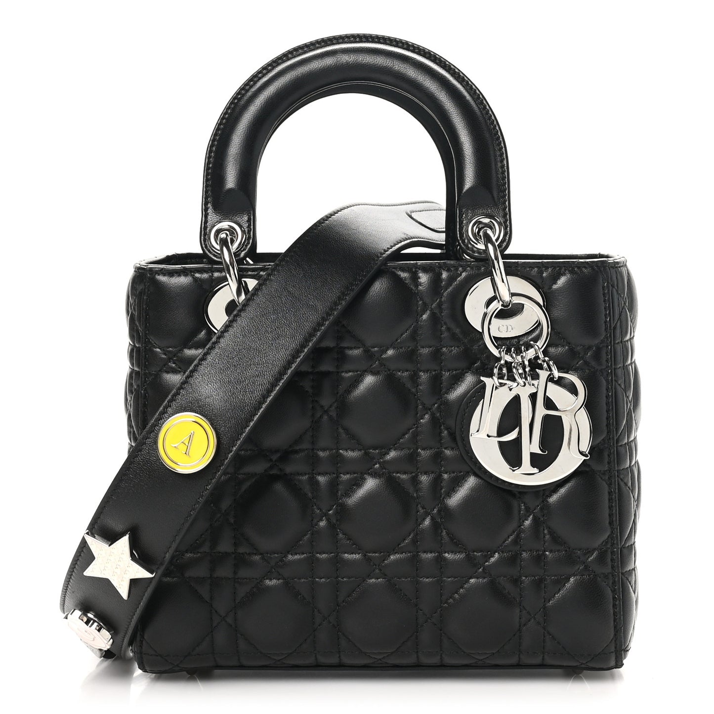 Lambskin Cannage Small Lucky Badges My Lady Dior Black