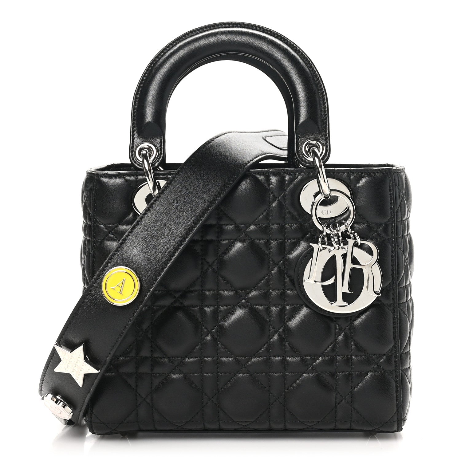 Christian Dior Lambskin Cannage Small Lucky Badges My Lady Dior Black 1 of 10