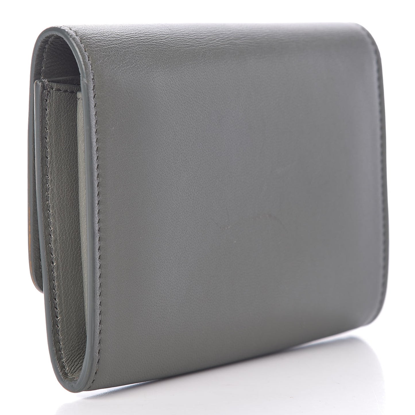 Smooth Calfskin Compact Wallet Smoke