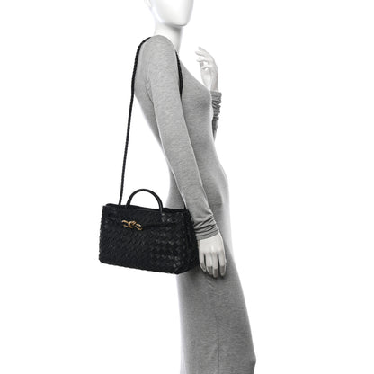 Bottega Veneta Nappa Intrecciato Small East West Andiamo Shoulder Bag Black 2 of 12