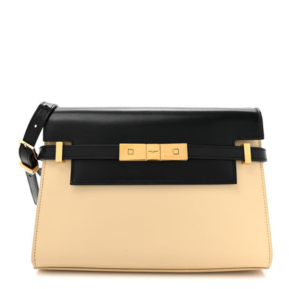 Saint Laurent Smooth Calfskin Manhattan Shoulder Bag Black Beige 1 of 12