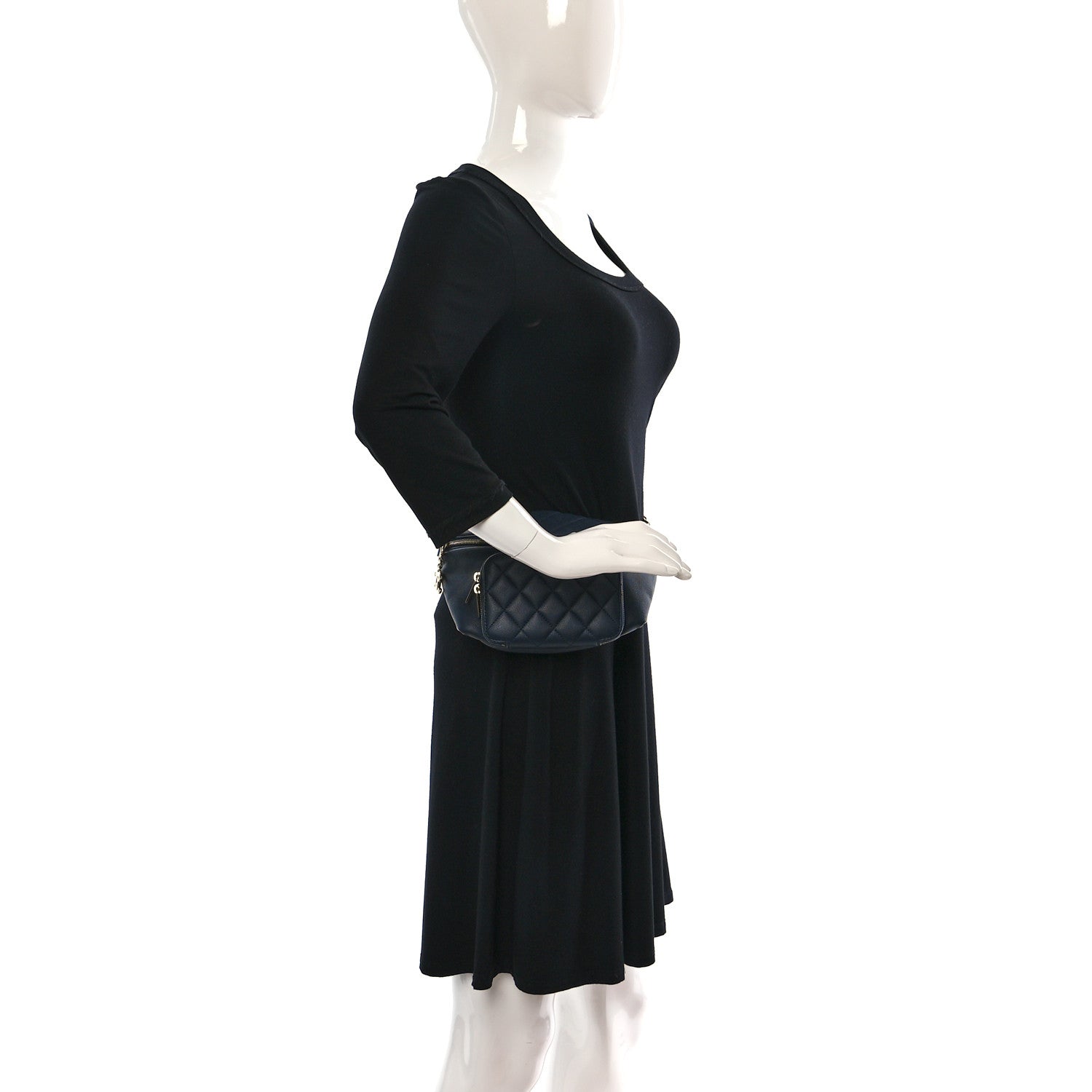 Chanel Caviar Quilted Business Affinity Waist Belt Bag Navy 2 of 10