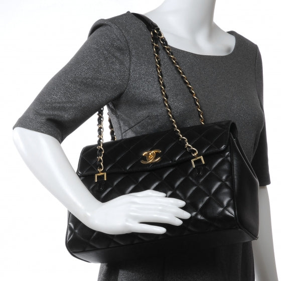 Lambskin Misia Camera Case Flap Black