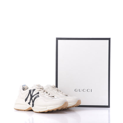 Gucci X MLB Calfskin NY Yankees Mens Rhyton Sneakers 9.5 Mystic White 10 of 10