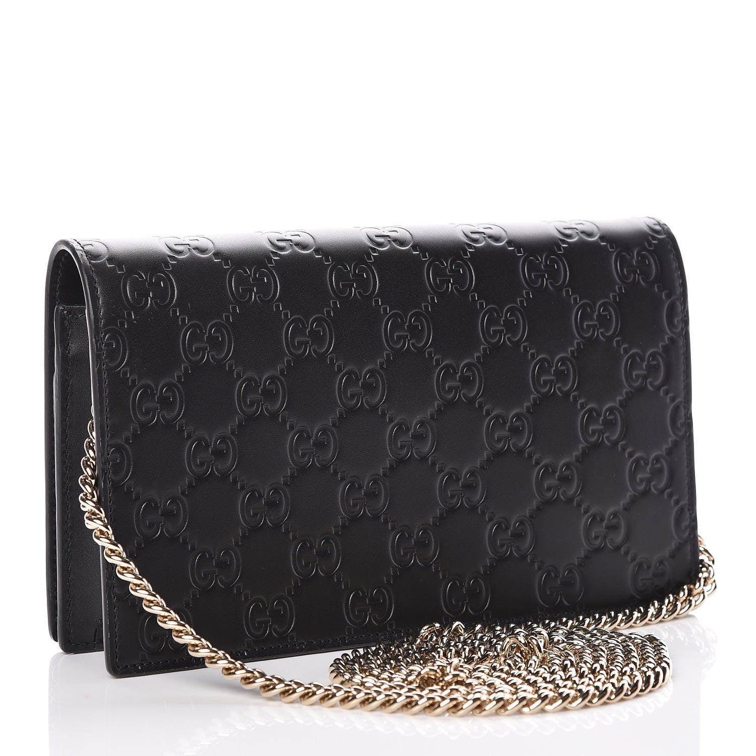 Gucci Guccissima Signature Bowy Chain Wallet Black 3 of 9