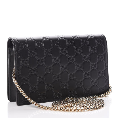 Gucci Guccissima Signature Bowy Chain Wallet Black 3 of 9
