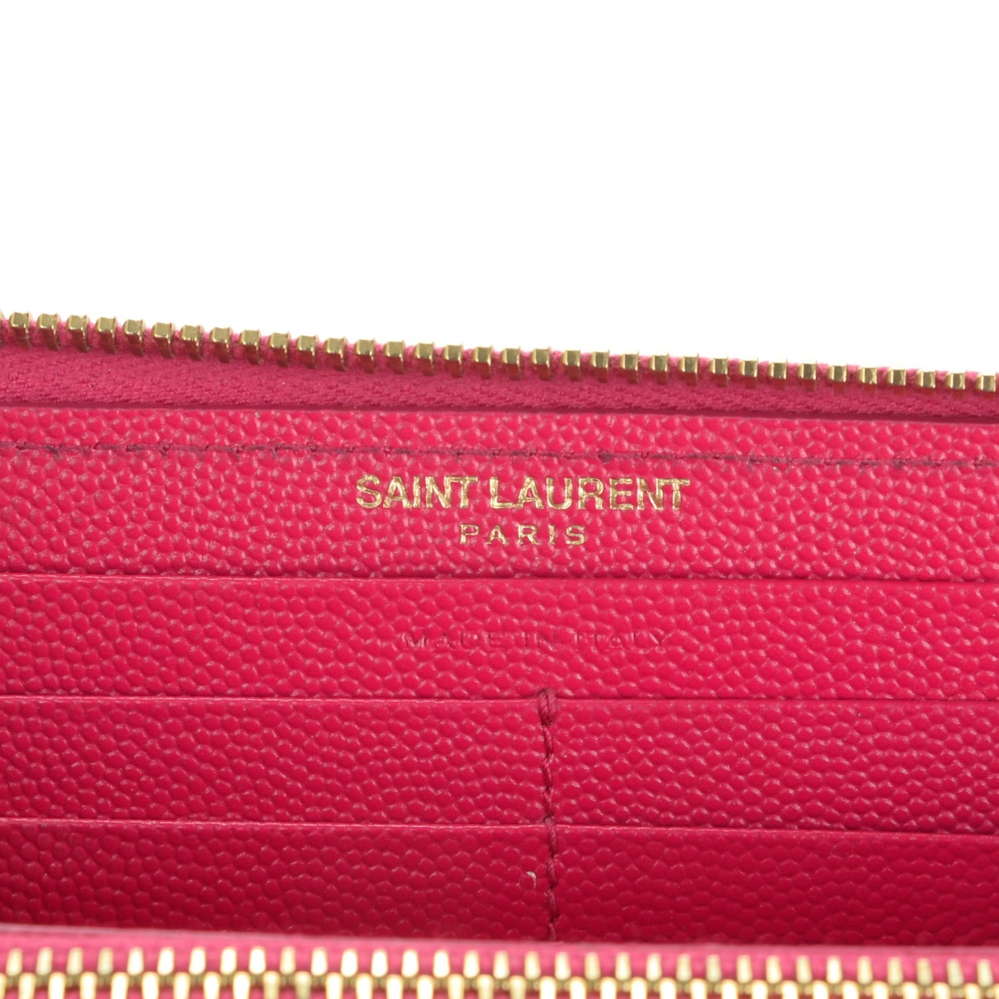 Grain De Poudre Matelasse Chevron Monogram Zip Around Wallet Fuchsia