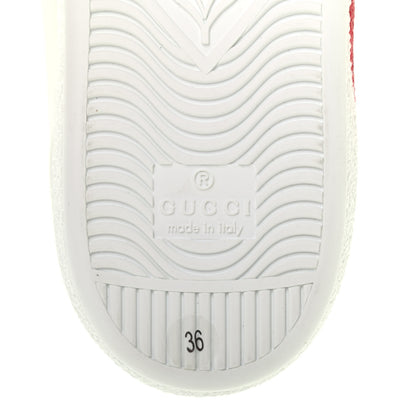 Gucci Calfskin Interlocking G Womens New Ace Sneakers 36 White Red Flame Green 5 of 7
