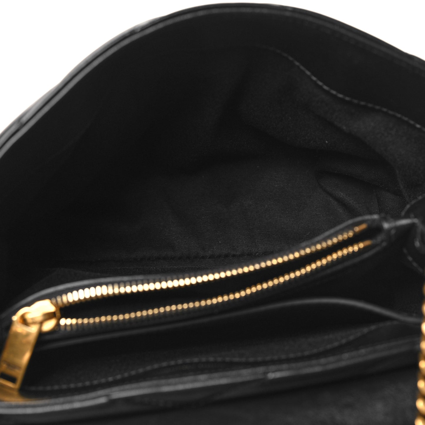 Calfskin Y Quilted Monogram Small Loulou Chain Satchel Black