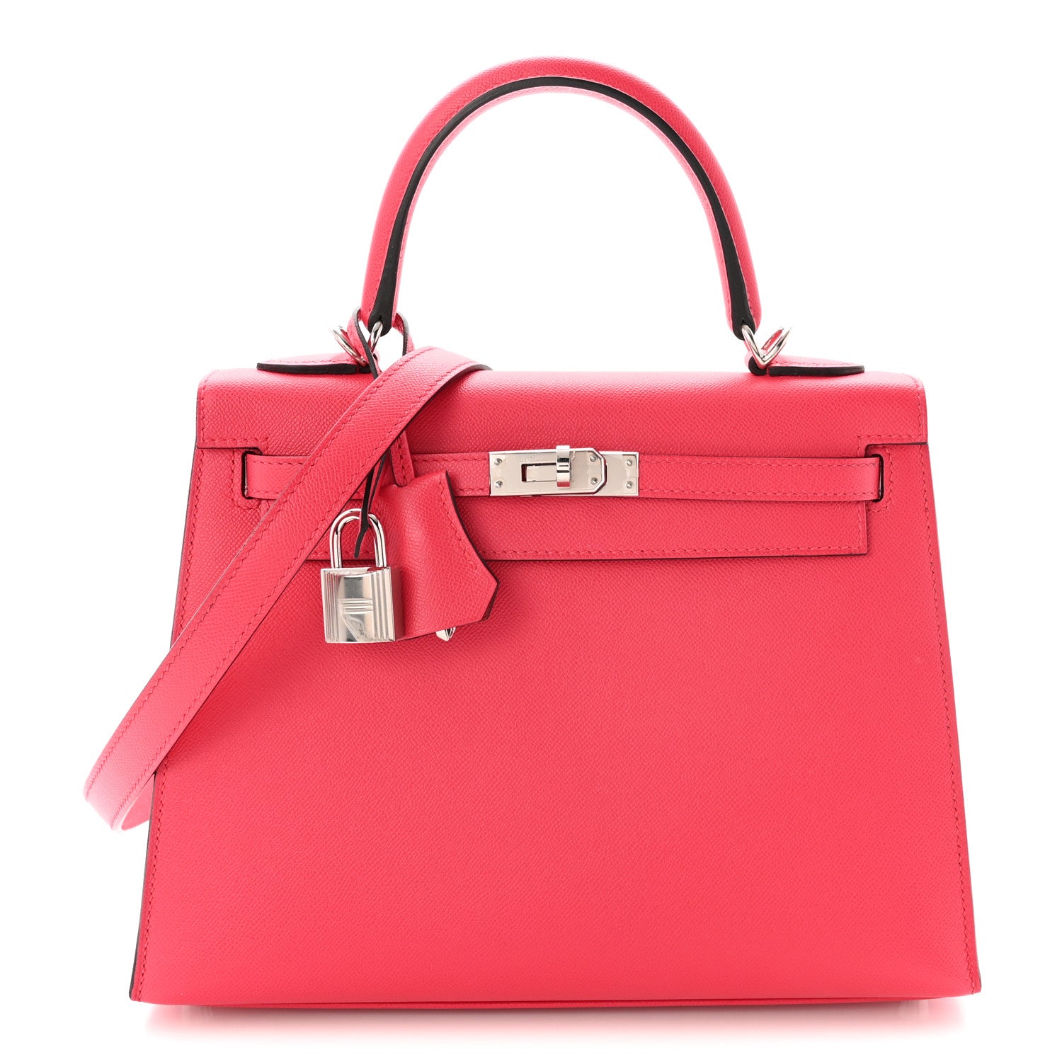 Hermes Epsom Kelly Sellier 25 Rose Mexico Rouge Grenat 1 of 10