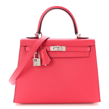 Hermes Epsom Kelly Sellier 25 Rose Mexico Rouge Grenat 1 of 10