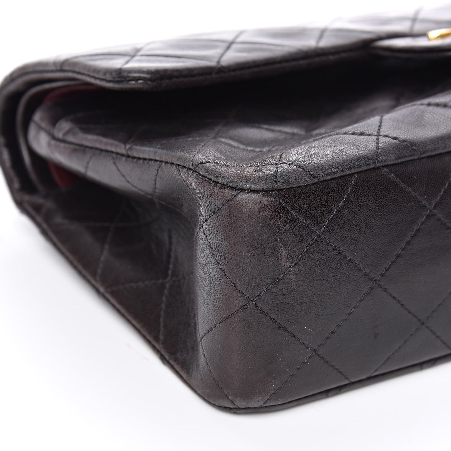 Lambskin Quilted Small Double Flap Black