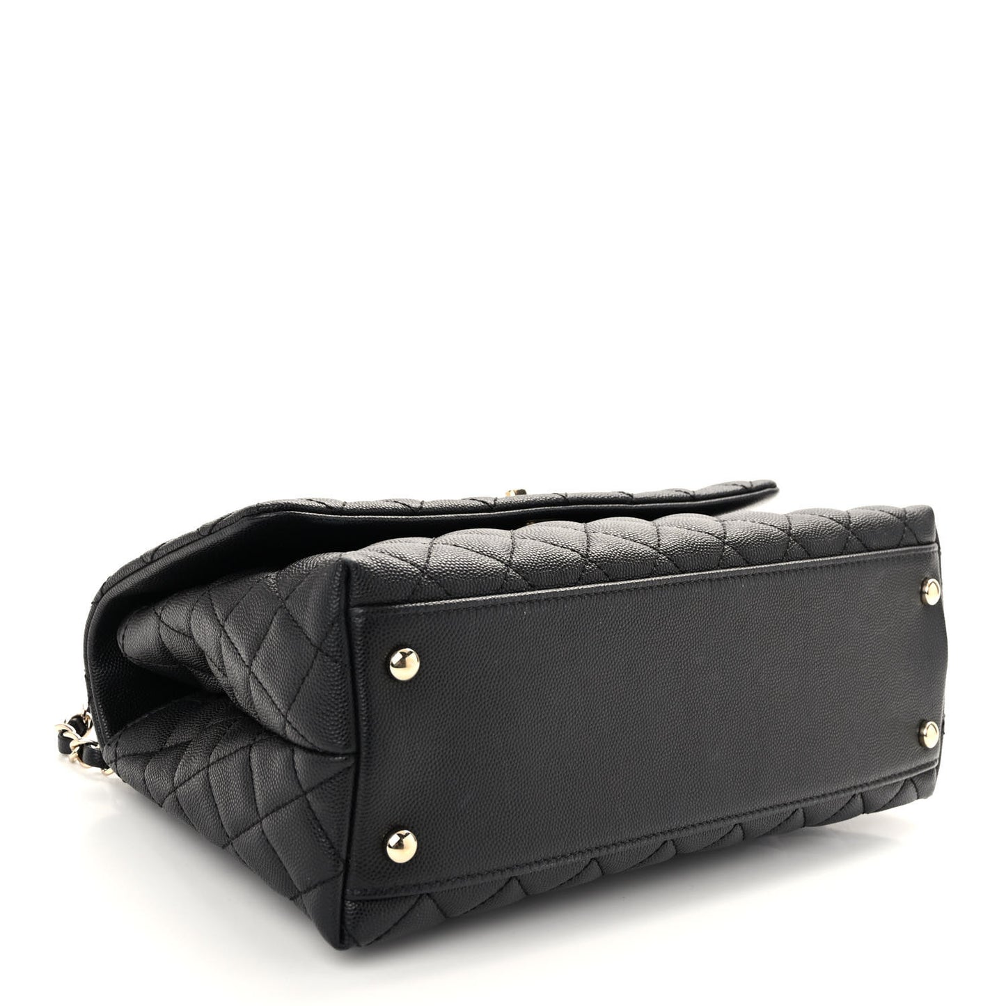 Caviar Quilted Small Coco Handle Flap Black