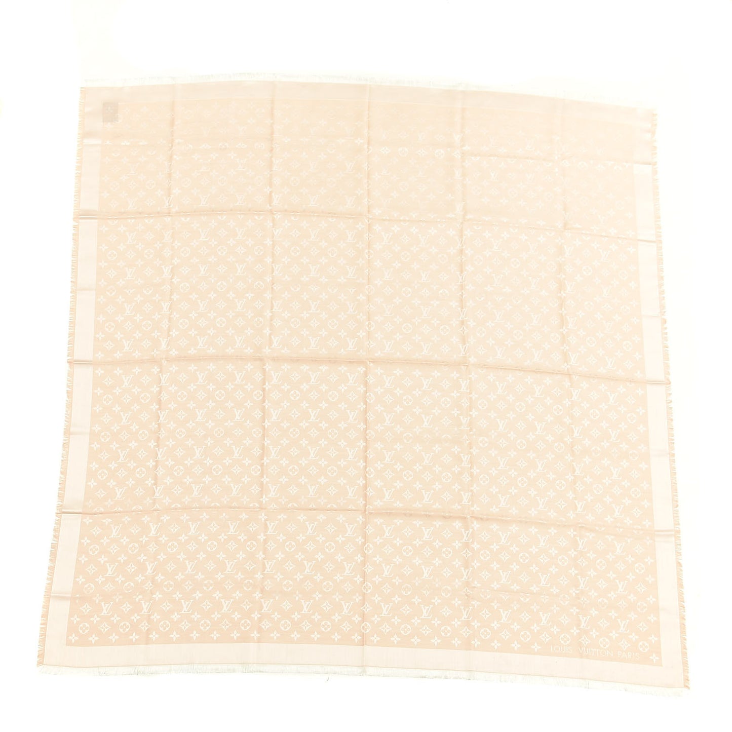 Silk Wool Monogram Denim Shawl Rose