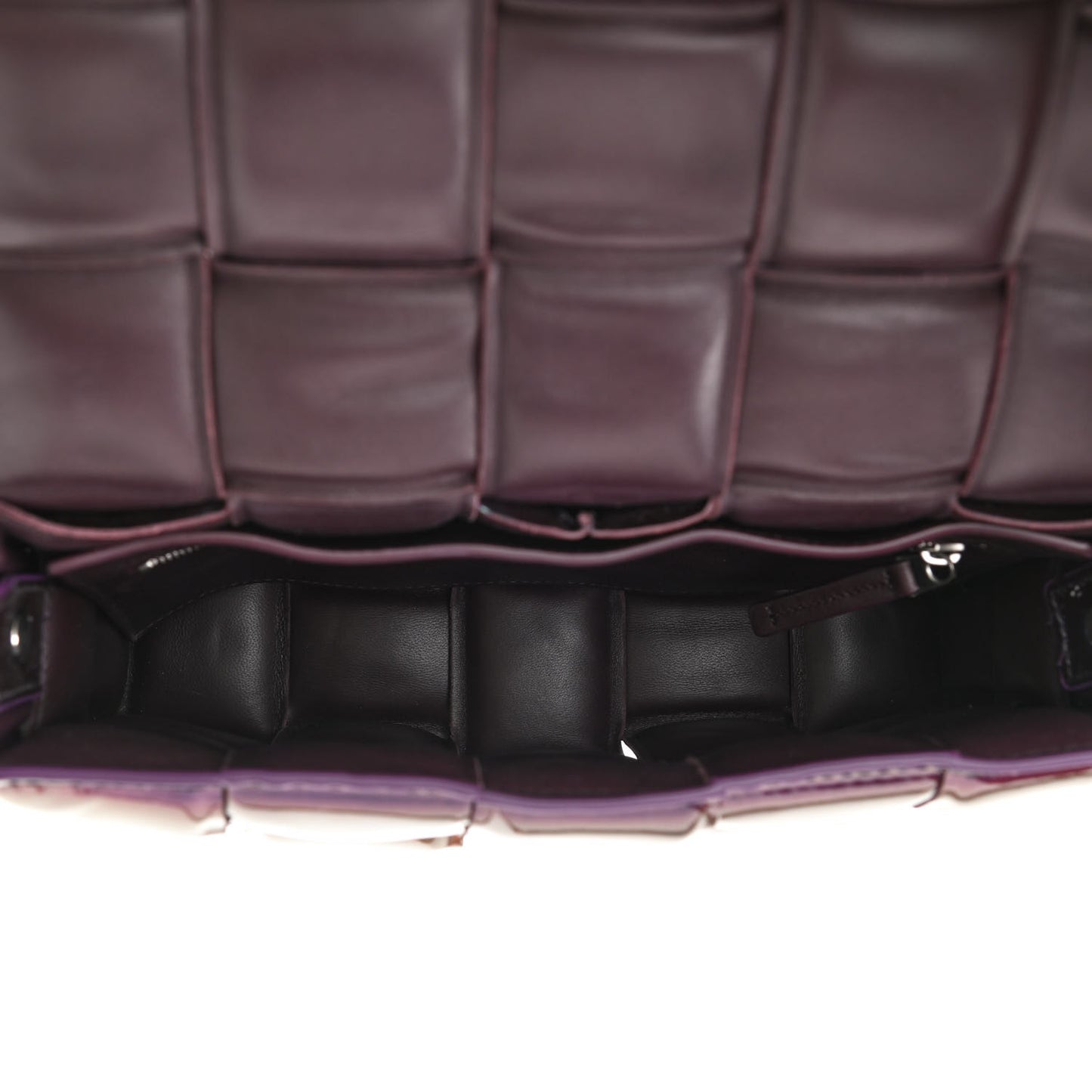 Glossy Nail Polish Nappa Maxi Intreccio Padded Cassette Crossbody Bag Holographic