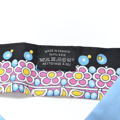 Hermes Silk Parures Des Maharajas Twilly Ciel Black Rose Vif 2 of 4
