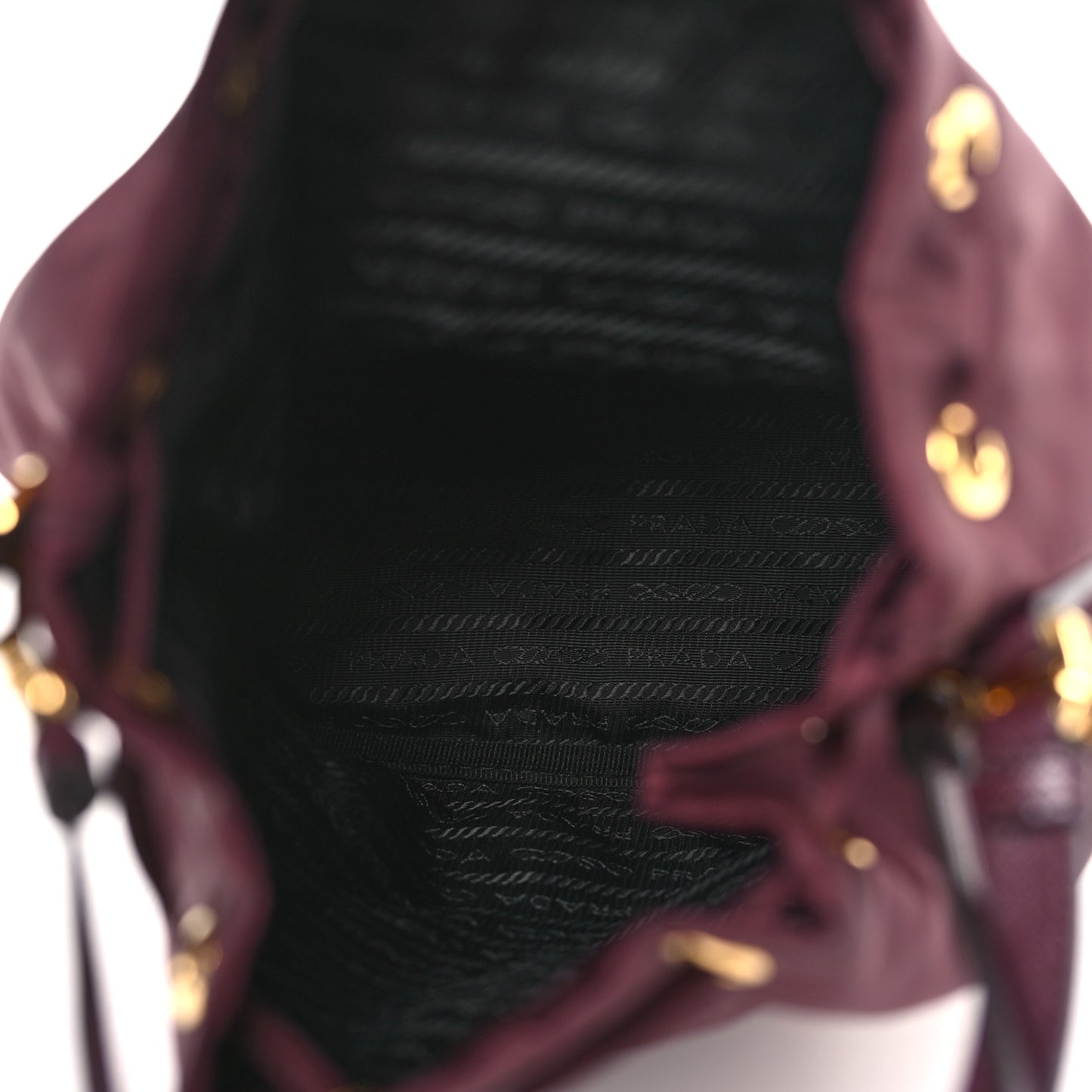 Re-Nylon Saffiano Duet Bucket Crossbody Bag Bordeaux