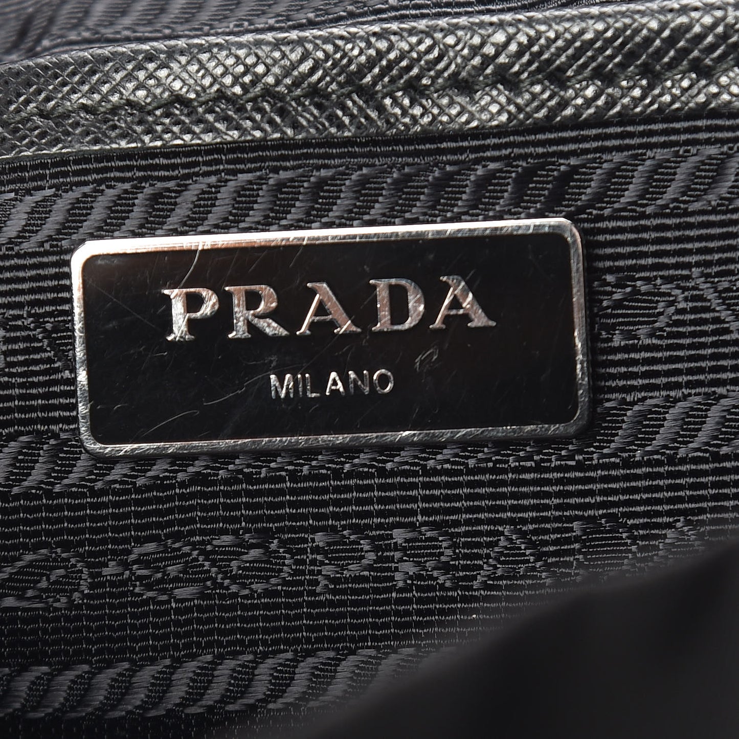 Tessuto Nylon Vela Saffiano Large Backpack Black