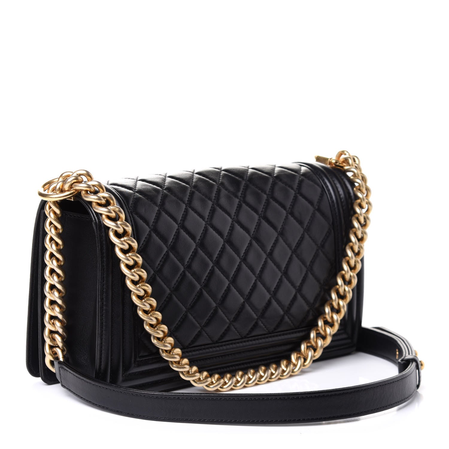 Chanel Lambskin Quilted Medium Boy Flap Black 2 of 5