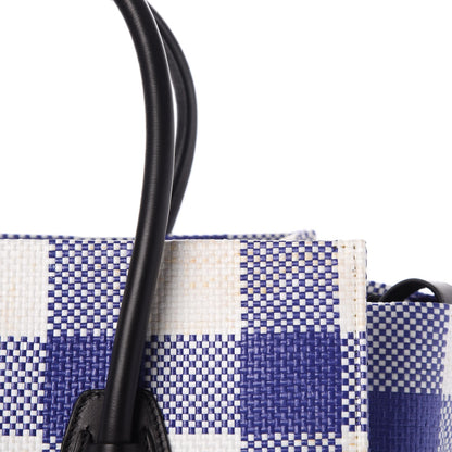 Celine Gingham Woven Medium Phantom Luggage Cobalt 9 of 10