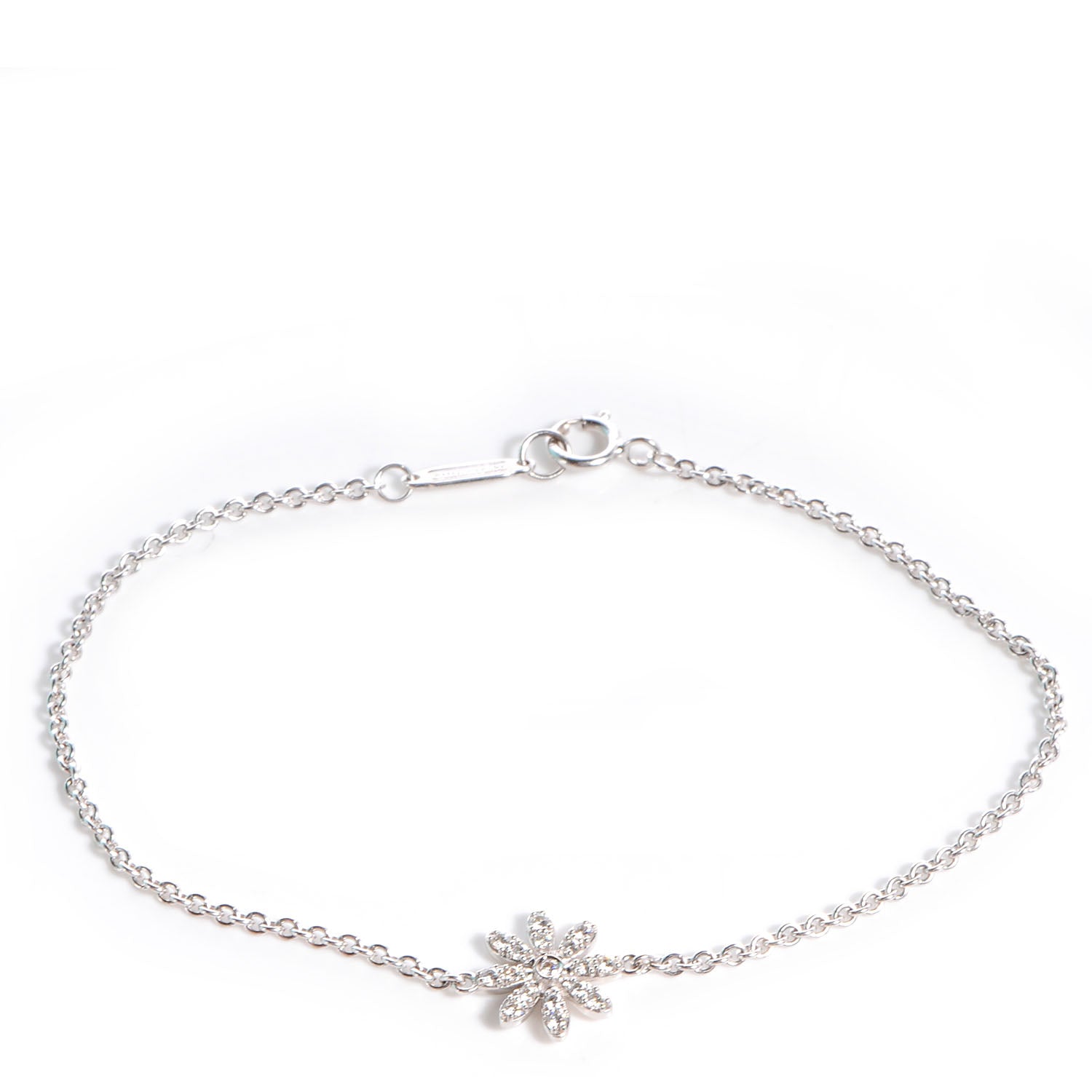 Tiffany Diamond 18K White Gold Enchant Garden Flower Bracelet 1 of 5