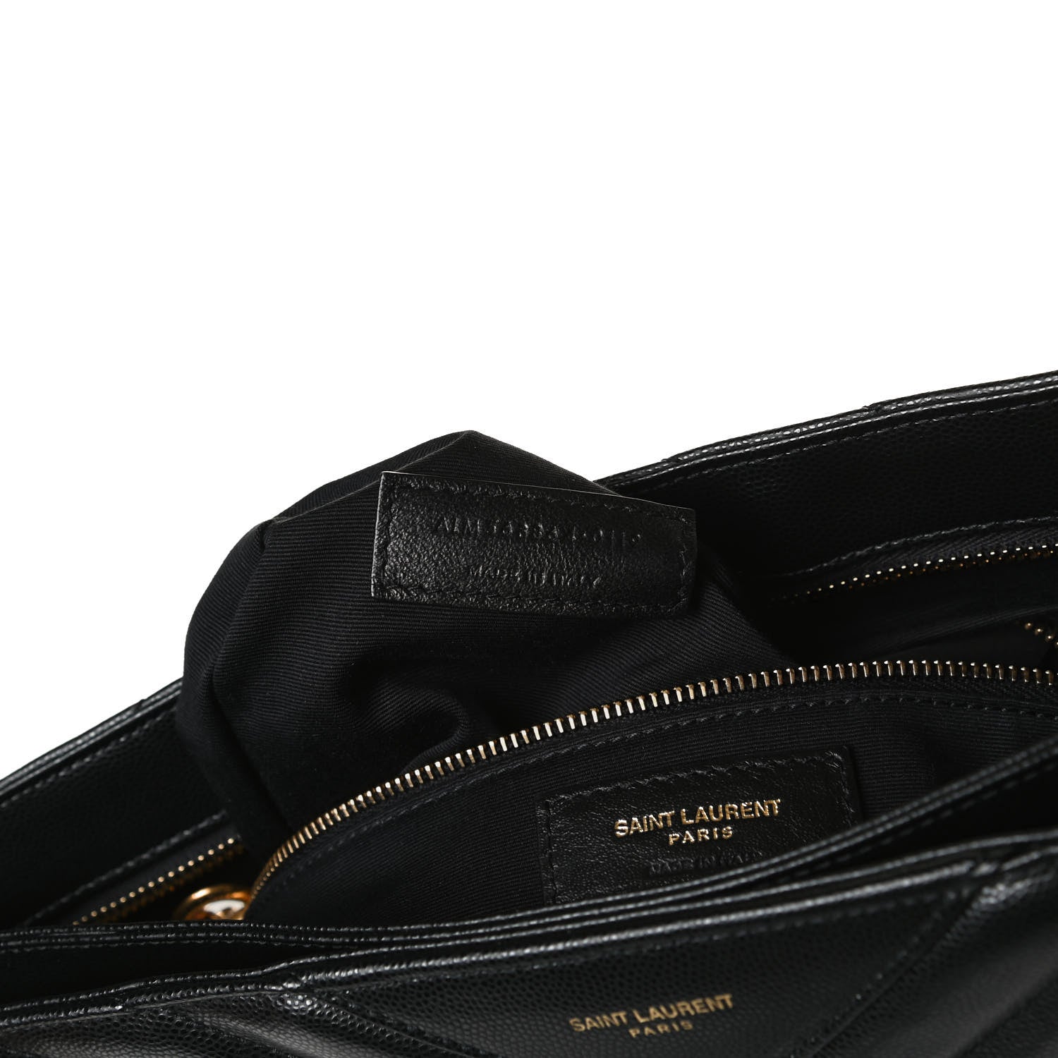 Saint Laurent Grain De Poudre Matelasse Chevron Medium Tribeca Shopping Bag Black 7 of 11