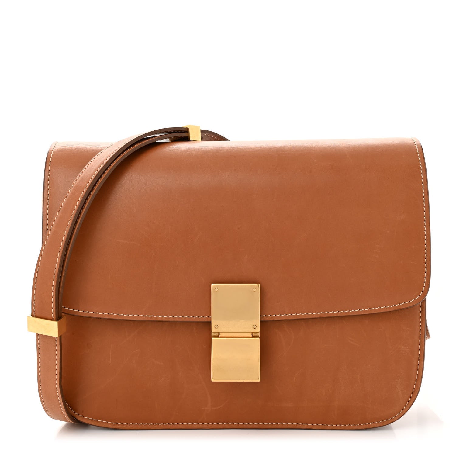 Celine Smooth Calfskin Medium Classic Box Flap Bag Camel 1 of 11