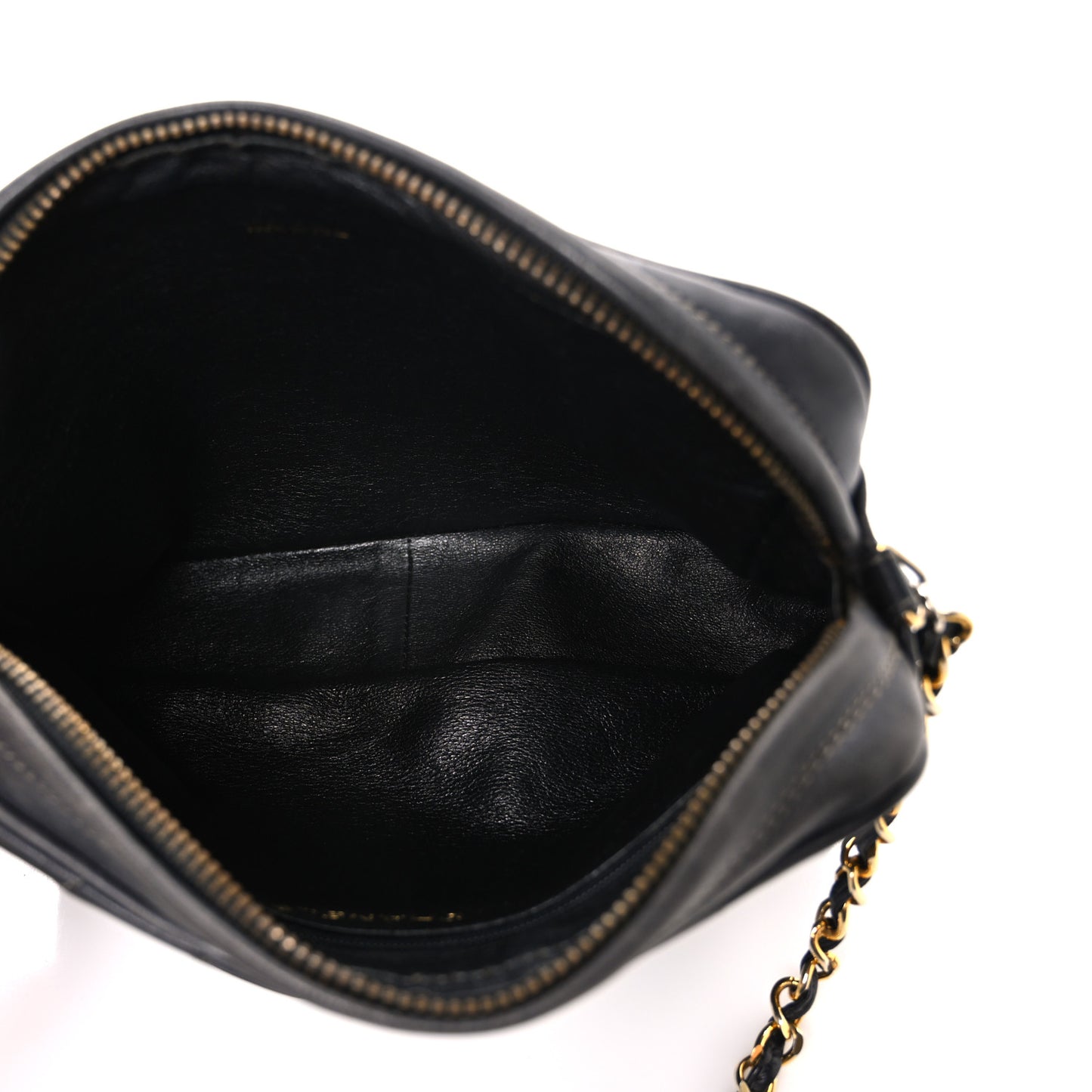 Lambskin Quilted CC Tassel Camera Case Black