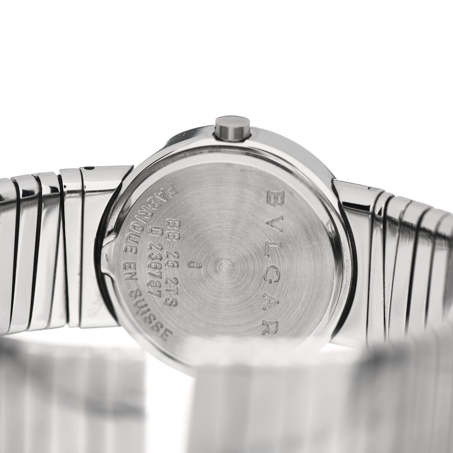 Bulgari Stainless Steel Diamond 26mm Tubogas Quartz Watch Black 4 of 5
