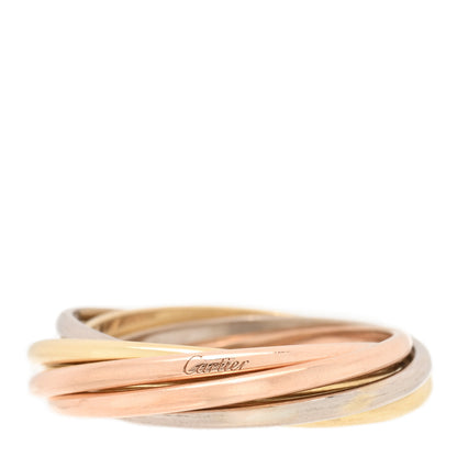 Cartier 18K Pink White Yellow Gold 7 Band Trinity Ring 53 6.25 1 of 5