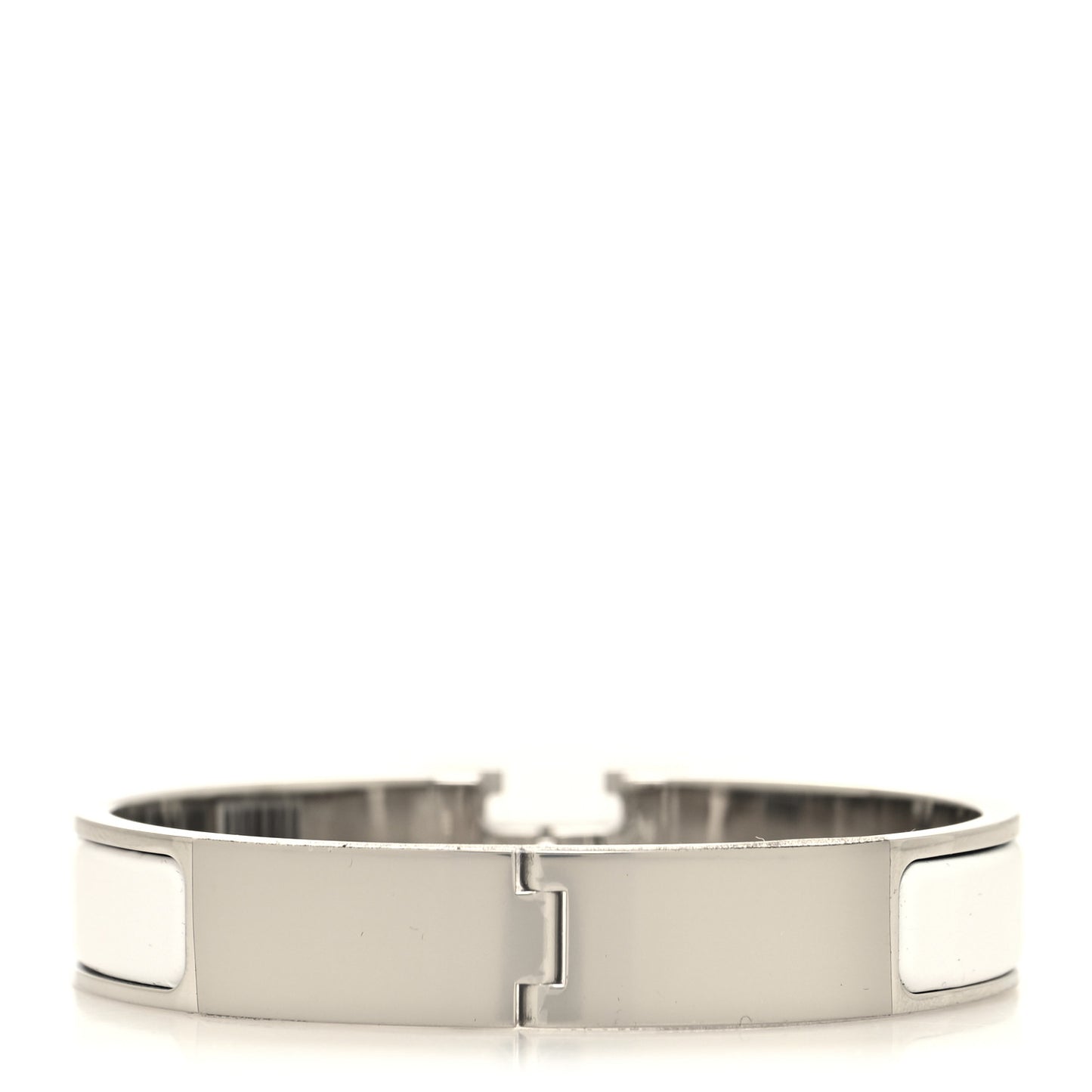 Enamel Narrow Clic Clac H Bracelet PM White