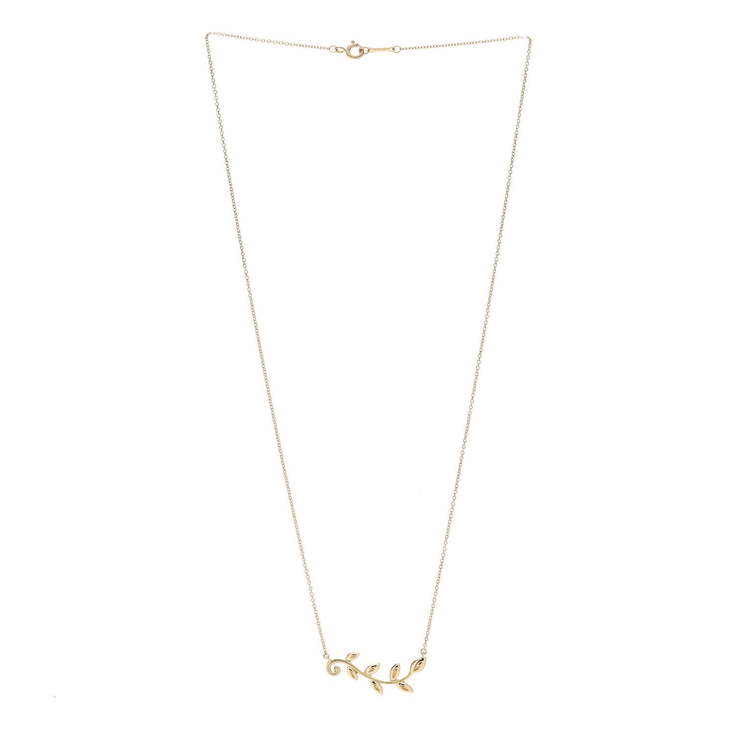 18K Yellow Gold Paloma Picasso Olive Leaf Vine Pendant Necklace