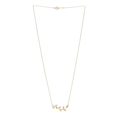 Tiffany 18K Yellow Gold Paloma Picasso Olive Leaf Vine Pendant Necklace 3 of 6