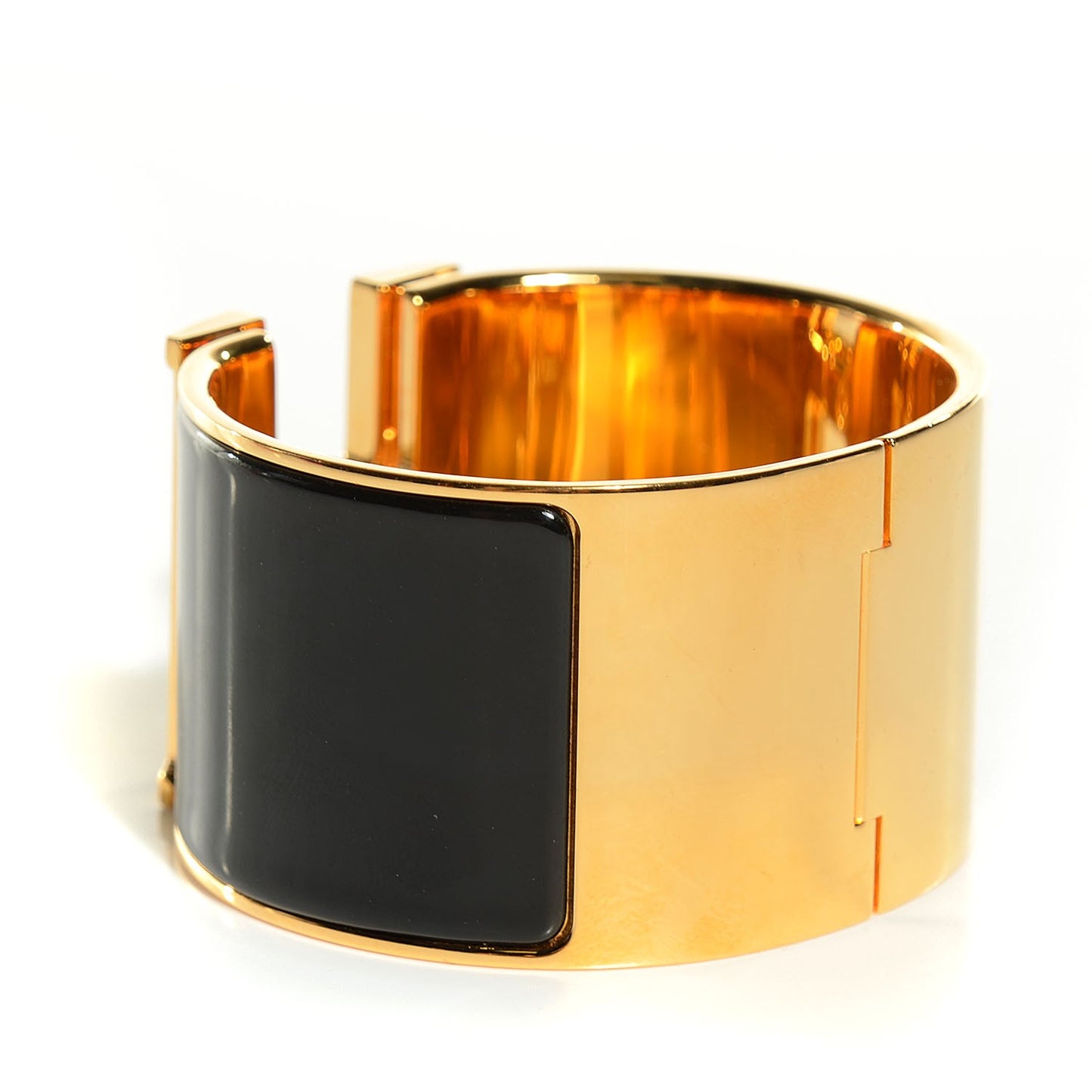 Enamel Extra Wide Clic H Bracelet PM Black
